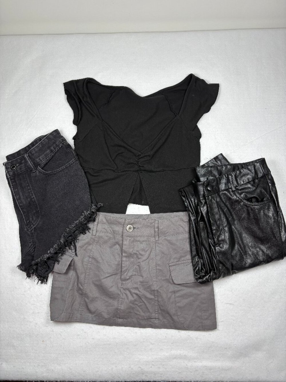 SHEIN Multi-Size Clothing Lot 4-Piece Trendy Bundle Skirt Top Pants Shorts
